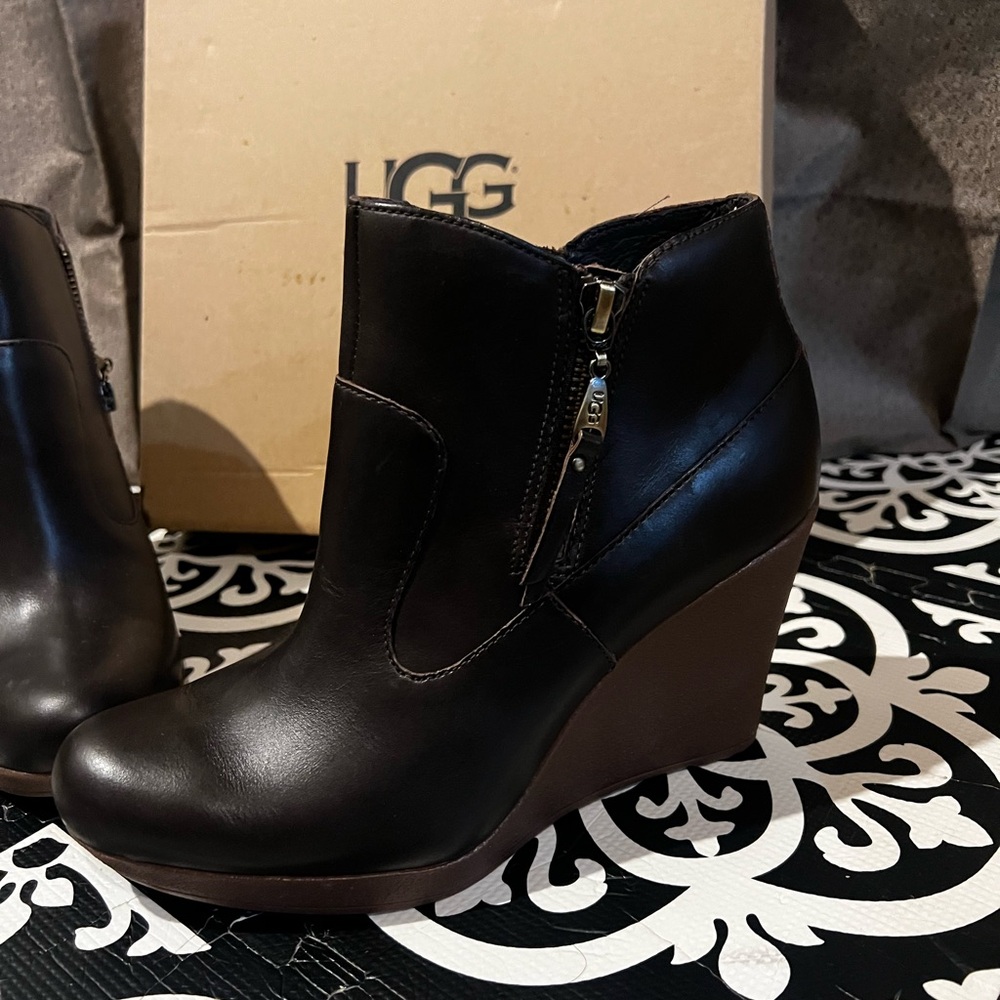 UGG Black Wedge Ankle Boots for Women